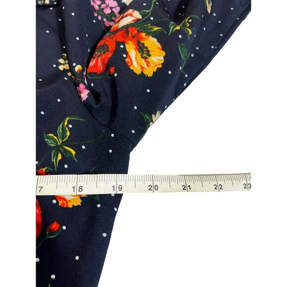 Allegra K Women's Navy Blue Polka Dot Dress - Picture 4 of 7